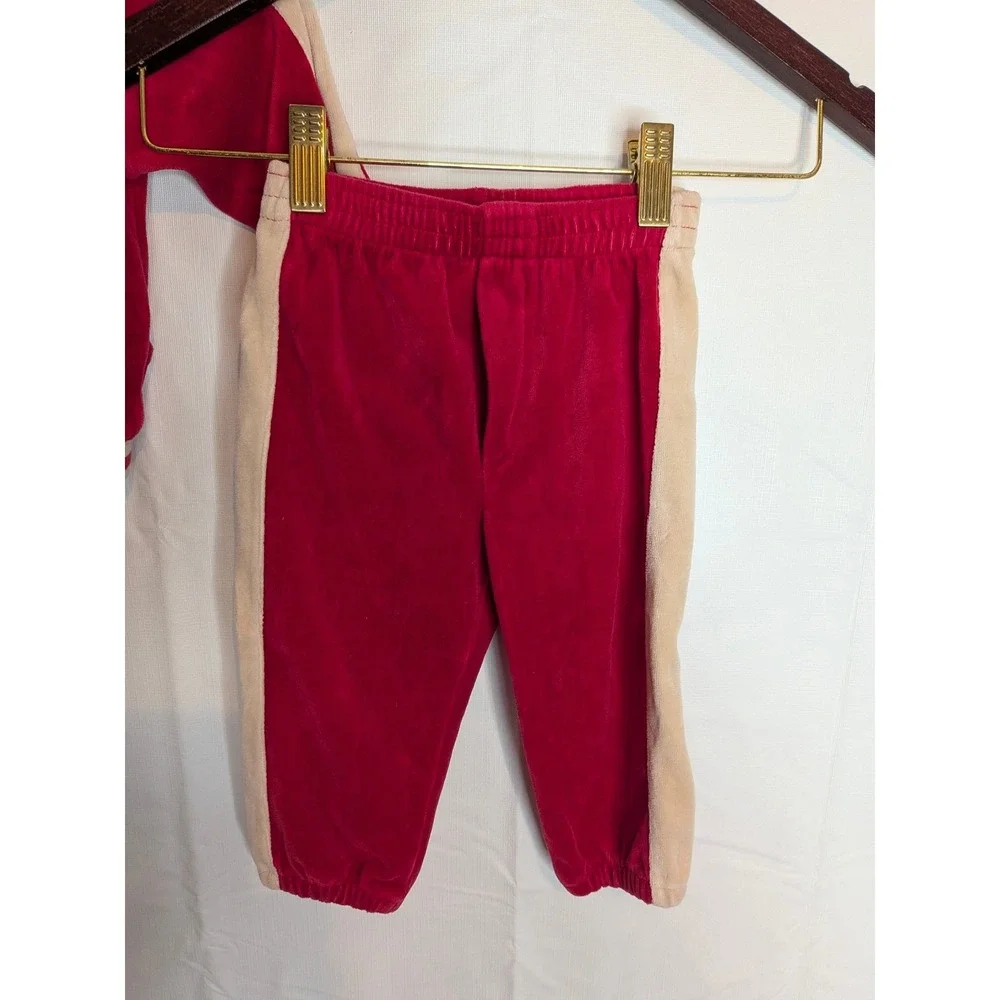 Radio Flyer Kids Red Velour Tracksuit Hooded‎ Jacket Joggers Set 12 Months